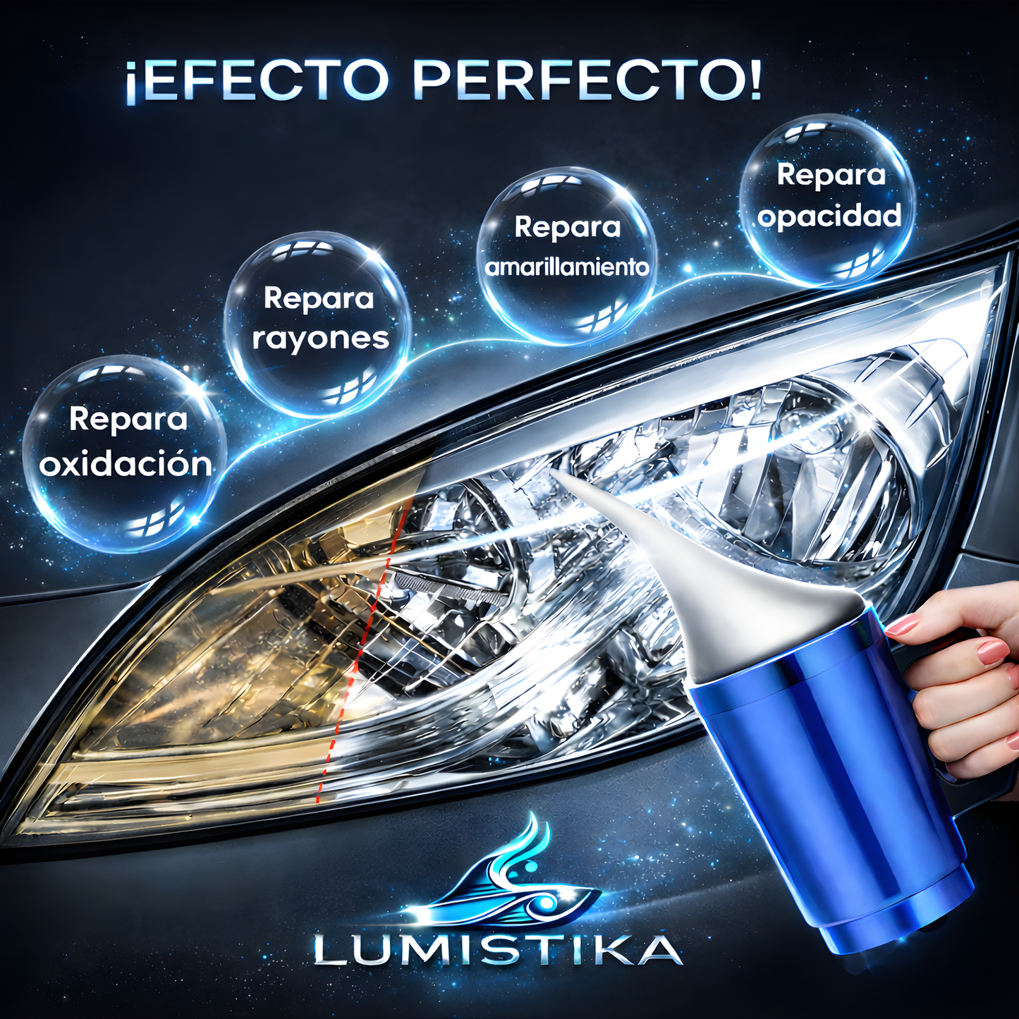 Kit Restaurador de Faros 800ML – Recupera la Claridad y el Brillo Original de tus Faros en Minutos